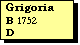 Text Box: Grigoria
B 1752
D 
