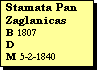 Text Box: Stamata Pan Zaglanicas
B 1807
D 
M 5-2-1840

