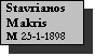 Text Box: Stavrianos Makris
M 25-1-1898
